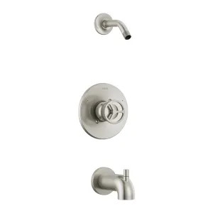 Delta T14458-SSLHD Delta Trinsic Monitor 14 Series Pressure-Balanced Single-Handle Tub/Shower Faucet, Wheel Handle, Less Showerhead, Stainless - T14458-SSLHD