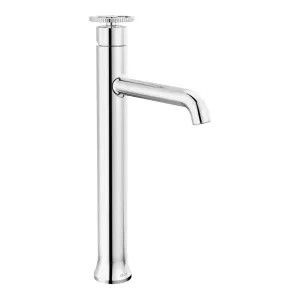 Delta 758-DST Delta Trinsic Tube Spout Chrome Vessel Lavatory Faucet, Less Drain, 1.2 GPM, Single-Handle, DIAMOND Seal, Wheel Handle - 758-DST