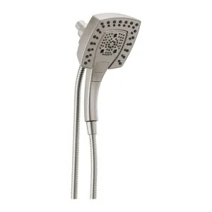 Delta 58474-SS-PR25 Delta Universal Showering 2.5 GPM H2Okinetic In2ition 5-Setting Two-In-One Shower, Square Head, Touch-Clean Spray Nozzles, Lumicoat Stainless - 58474-SS-PR25