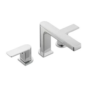 Peerless PTT4319 Peerless Xander Roman Tub Faucet Trim Kit, Chrome, Two Lever Handles, Deck-Mounted, 7-15/16in Spout Reach, 3-hole, 8-16-inch Installations - PTT4319
