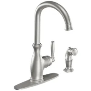 Moen 7735CSL Moen Brantford Classic Stainless Single-Handle High-Arc Kitchen Faucet With Side Spray - 7735CSL