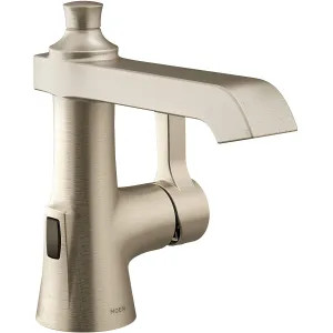 Moen S6981EWBN Moen Flara Single-Handle Digital High Arc Brushed Nickel Lavatory Faucet with Metal Spring Pop-Up and Batteries, MotionSense Wave, 1.2 GPM, Single-Hole - S6981EWBN