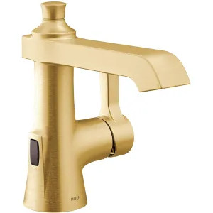 Moen S6981EWBG Moen Flara Single-Handle Digital High Arc Brushed Gold Lavatory Faucet with Metal Spring Pop-Up and Batteries, MotionSense Wave, 1.2 GPM, Single-Hole - S6981EWBG