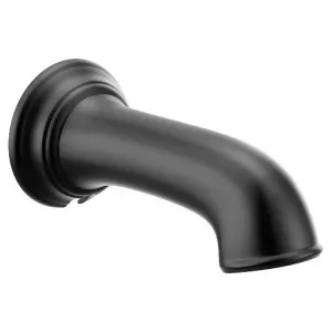 Moen 3858BL Moen Dartmoor Wall Mounted Matte Black Non-Diverter Tub Spout, 1/2-inch Connection Size, Slip Fit - 3858BL