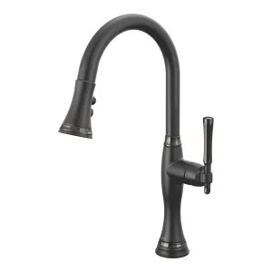 Brizo 64058LF-BLBNX Brizo Tulham Matte Black/Black Onyx Single Handle Pull-Down Kitchen Faucet - 64058LF-BLBNX