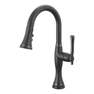 Brizo 64958LF-BLBNX Brizo Tulham SmartTouch Single Handle Pull-Down Bar/Prep Faucet, Matte Black/Black Onyx - 64958LF-BLBNX