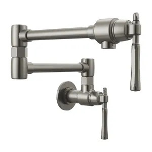 Brizo 62858LF-SL Brizo Tulham Wall-Mount Pot Filler Faucet, Luxe Steel - 62858LF-SL