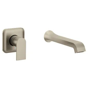 Moen WT901BN Moen Genta LX Single-Handle Wall-Mount Tub Faucet, Non-Diverter, 10in Ultrathin Tub Spout, Lever Handle, 8GPM, Brushed Nickel - WT901BN
