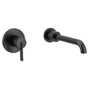 Moen WT6221BL Moen Cia Single-Handle Wall-Mount Tub Faucet, Non-Diverter, 10in Ultrathin Tub Spout, Lever Handle, 8GPM, Matte Black - WT6221BL