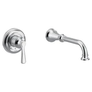 Moen WTS44501 Moen Colinet Single-Handle Wall-Mount Tub Faucet, Non-Diverter, 10in Ultrathin Tub Spout, Lever Handle, 8GPM, Polished Chrome - WTS44501