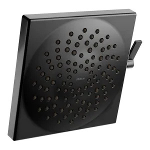 Moen S6345EPBL Moen Velocity 8in Two-Function Rainshower Shower Head with Lever Control, Immersion Technology, Eco-Performance, Square, 1.75 GPM, Matte Black - S6345EPBL