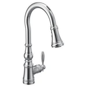 Moen S73004EV2C Moen Weymouth Smart Motion Control Single Handle High Arc Pull-Down Kitchen Faucet, Chrome - S73004EV2C