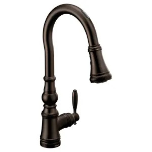 Moen S73004EV2ORB Moen Weymouth Smart Motion Control Single Handle High Arc Pull-Down Kitchen Faucet, Oil Rubbed Bronze - S73004EV2ORB