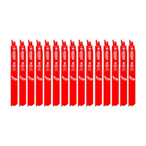 Diablo DS0914BF15 Diablo 15-Pack 9in Bi-Metal Reciprocating Saw Blade for Medium Metal Cutting, 14/18 TPI Dual Tooth Design - DS0914BF15