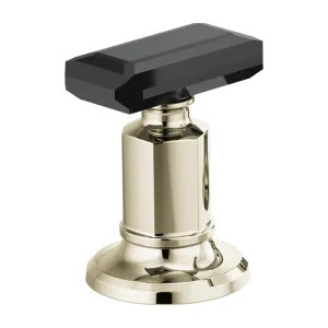 Brizo HK5376-PNBC Brizo Invari Widespread Faucet Handle Kit with Black Crystal Knob, ADA, Brilliance Polished Nickel - HK5376-PNBC