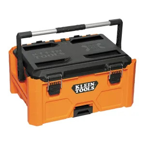 Klein 54803MB Klein MODbox Medium Sized Orange Toolbox, with Metal-Reinforced Handle and 100lb Capacity - 54803MB