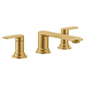 Moen T6503BG Moen Greenfield Two-Handle Roman Tub Faucet, 10in Center, Lever Handles, Temperature Indicator, Brushed Gold - T6503BG