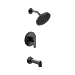 Moen UT33323EPBL Moen Greenfield M-Core 3-Series Tub/Shower Faucet with 1.75 GPM Rainshower, 1-Function, Single Lever Handle, M-PACT, Matte Black - UT33323EPBL