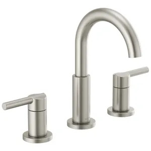 Delta 35749LF-SS Delta Nicoli Widespread Bathroom Faucet, Two-Handle, Deck Mount, ADA-Compliant, 1.2 GPM, Stainless - 35749LF-SS