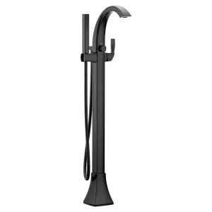 Moen 695BL Moen Voss 6 GPM Freestanding Tub Filler with 1.75 PGM Single-Function Hand Shower, Single Lever Handle, Matte Black - 695BL