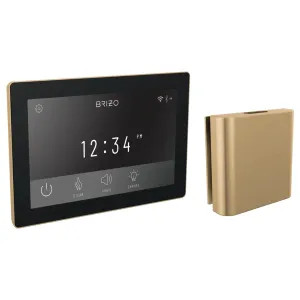 Brizo 8CH-600S-GL-L Brizo Mystix Square-Shaped Luxe Gold Digital Steam Control Kit with Built-In WiFi and Bluetooth, Lumicoat Technology, 12 Presets - 8CH-600S-GL-L