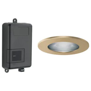 Brizo 8SP-MU-4-GL-L Brizo Mystix Chromatherapy System and High-powered Light Fixture (LED) with 4in Luxe Gold Trim Ring, Lumicoat Technology - 8SP-MU-4-GL-L
