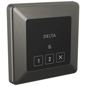 Delta 5CN-220T-KS-PR Delta SteamScape Classic System Square-Shaped 3-3/4in Black Stainless Exterior Steam Control with LED Indicator, Lumicoat Technology - 5CN-220T-KS-PR