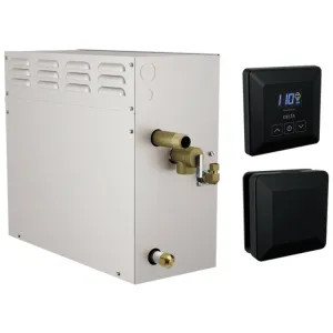 Delta 5P-EST12-BL Delta SimpleSteam Matte Black Steam Generator Kit with Square-Shaped Controller/ Steamhead and a 35-foot Power Cable, 12kW - 5P-EST12-BL