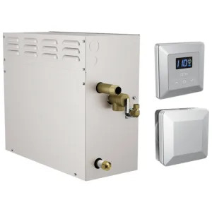 Delta 5P-EST15-PR Delta SimpleSteam Chrome Steam Generator Kit with Square-Shaped Controller/ Steamhead and a 35-foot Power Cable, 15kW - 5P-EST15-PR