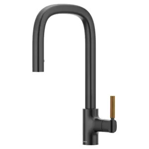 Moen S74001BL Moen Tenon Matte Black Single Handle Pull-Down Kitchen Faucet with Four Functions, DuraLock, Swivel Spout, ADA, 1.5 GPM - S74001BL