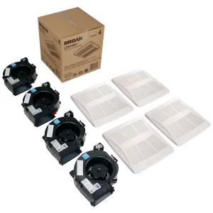 Broan LP510R Broan-NuTone LOPROFILE DC SERIES Lo-Profile DC Series 50-80-100 Selectable CFM Ventilation Fan with Humidity Sensing, 0.4-0.9-1.2 Sones - LP510R