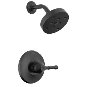 Delta T14284-BL Delta Broderick 14 Series Monitor Shower Trim, TouchClean, H2Okinetic, MultiChoice Valve, ADA, 1.75 GPM, Matte Black - T14284-BL