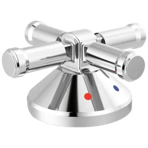 Delta H575-PR Delta Broderick Cross Handle Kit for the 3-Hole Roman Tub with a Hand Shower, ADA, Lumicoat Chrome - H575-PR