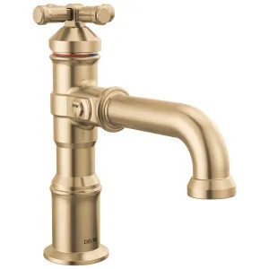 Delta 587-CZ-PR-DST Delta Broderick Single Handle Bathroom Faucet, Single-Hole, Diamond Seal, ADA, 1.2 GPM, Lumicoat Champagne Bronze - 587-CZ-PR-DST