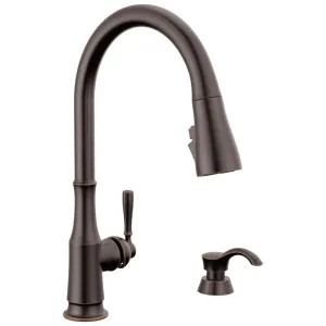 Delta 19877Z-RBSD-DST Delta Capertee Single Handle Pull-Down Kitchen Faucet with Soap Dispenser, ShieldSpray, Diamond Seal, ADA, 1.8 GPM, Venetian Bronze - 19877Z-RBSD-DST