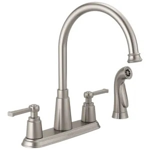 Delta 21742LF-SP Delta Emmett Two Handle Kitchen Faucet with Spray, ADA, 1.8 GPM, SpotShield Stainless - 21742LF-SP