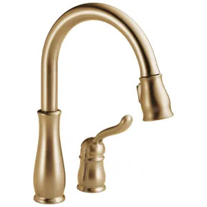 Delta 978-CZ-DST Delta Leland Pull-Down Kitchen Faucet, Single-Handle, 2 Hole, Touch-Clean, Diamond Seal, 1.8 GPM, Champagne Bronze - 978-CZ-DST