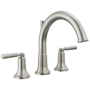 Delta T2735-SS Delta Saylor Two-Handle Roman Tub Faucet Trim, High-Arc Spout, Lever Handles, ADA-Compliant, Stainless - T2735-SS