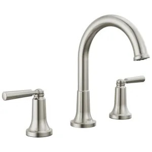 Delta 3535-SSMPU-DST Delta Saylor Two Handle Widespread Bathroom Faucet with Metal Pop-Up Drain, DIAMOND Seal, 1.2 GPM, Stainless - 3535-SSMPU-DST