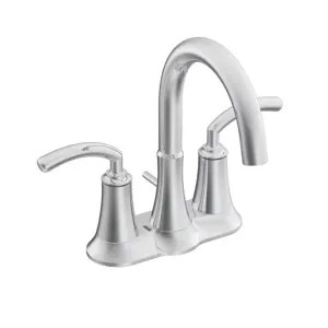 Moen S6510 Moen Icon Two-Handle High Arc Centerset Chrome Bathroom Faucet with Metal Waste Assembly, Three-Hole Installation, ADA Compliant - S6510