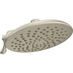 Moen S6320BN Moen Velocity 8in Two-Function Rainshower Shower Head with Operating Lever, Immersion Technology, LifeShine Finish, 2.5 GPM, Brushed Nickel - S6320BN
