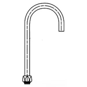 Delta 060872A Delta 060872A TECK Rigid Swivel Gooseneck Spout, R4, Smooth End-Flow Control, Chrome