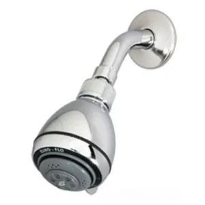 Symmons 4-145-STN Symmons Euro-flo 3in Five-Function Shower Head, 2.0 GPM, Round, WaterSense, Satin Nickel - 4-145-STN
