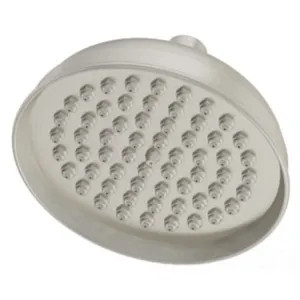 Symmons 4-166-STN Symmons 6in Round Single-Mode Rain Shower Head with Ball Joint Connection, 2.0 GPM, Satin Nickel - 4-166-STN