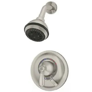 Symmons S-4701-STN-TRM Symmons Allura 3-Mode Shower Faucet with Metal Lever Handle and Integral Volume Control, Trim Only, 2 GPM, 2 GPM, Satin Nickel - S-4701-STN-TRM