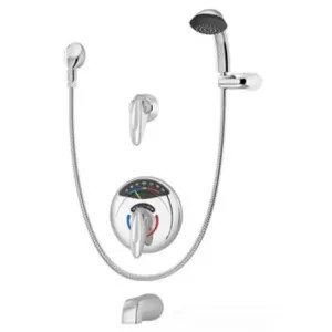 Symmons 1-500VT-H401-V Symmons Tub/Hand Shower Faucet, Visu-Temp with Clear-Vue Thermometer, 2 Lever Handles, 2.0 GPM, Polished Chrome - 1-500VT-H401-V