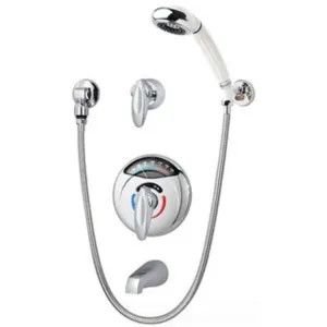 Symmons 1-50VT-FS Symmons Tub/Hand Shower Faucet, Visu-Temp with Clear-Vue Thermometer, 2 Lever Handles, 2.0 GPM, Polished Chrome - 1-50VT-FS