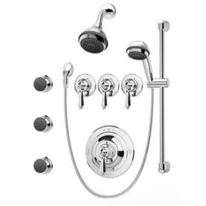 Symmons 1-7480-X-CHKS Symmons Water Dance 3-Mode Two-Wall Shower System with High-Flo Pressure-Balancing Valve and 24in Slide Bar, Polished Chrome - 1-7480-X-CHKS