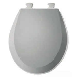 Bemis 500EC-062 Bemis Round Wood Toilet Seat w/ Cover, Closed-Front - Ice Gray (500EC-062)