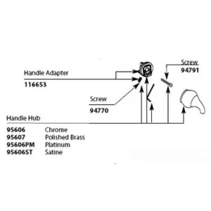 Moen 95606PM Moen 95606PM Part Handle Hub Monticello Posi-Temp Kit 1